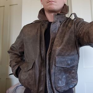 Leather bomber Jacket vintage Banana Republic made in USA size 40